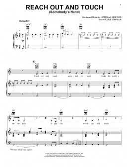 page one of Reach Out And Touch (Somebody's Hand) (Piano, Vocal & Guitar Chords (Right-Hand Melody))