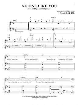 page one of No One Like You (Piano & Vocal)