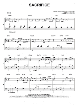 page one of Sacrifice [Jazz version] (arr. Brent Edstrom) (Piano Solo)