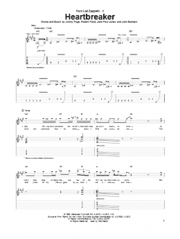 page one of Heartbreaker (Guitar Tab)