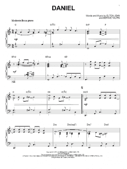 page one of Daniel [Jazz version] (arr. Brent Edstrom) (Piano Solo)