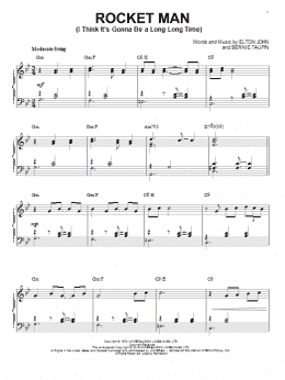 page one of Rocket Man (I Think It's Gonna Be A Long Long Time) [Jazz version] (arr. Brent Edstrom) (Piano Solo)
