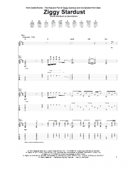 page one of Ziggy Stardust (Guitar Tab)