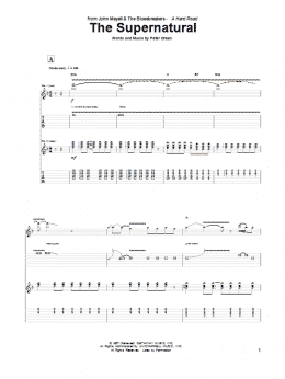 page one of The Supernatural (Guitar Tab)