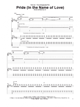 page one of Pride (In The Name Of Love) (Guitar Tab)