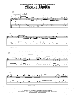 page one of Albert's Shuffle (Guitar Tab)
