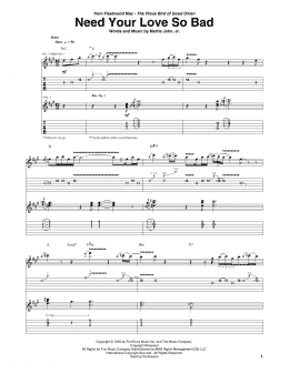 page one of Need Your Love So Bad (Guitar Tab)