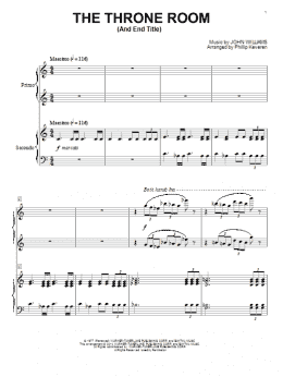 page one of Throne Room and End Title (arr. Phillip Keveren) (from Star Wars: A New Hope) (Piano Duet)