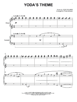 page one of Yoda's Theme (from Star Wars: The Empire Strikes Back) (arr. Phillip Keveren) (Piano Duet)