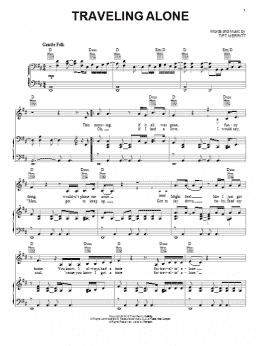 page one of Traveling Alone (Piano, Vocal & Guitar Chords (Right-Hand Melody))