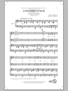 page one of E Pluribus Unum (TTBB Choir)