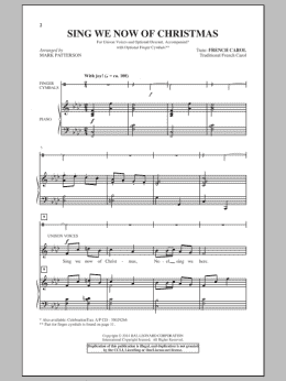page one of Sing We Now Of Christmas (Choir)