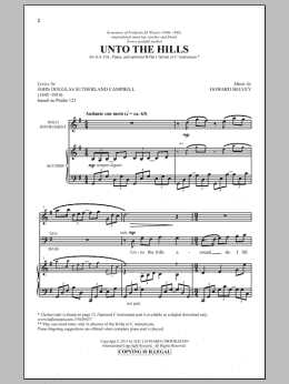 page one of Unto The Hills (SATB Choir)