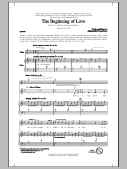 page one of The Beginning Of Love (2-Part Choir)