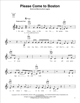 page one of Please Come To Boston (Ukulele)