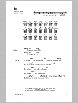 page one of As (Guitar Chords/Lyrics)