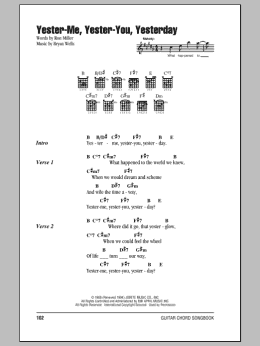 page one of Yester-Me, Yester-You, Yesterday (Guitar Chords/Lyrics)