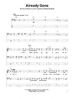page one of Already Gone (Bass Guitar Tab)