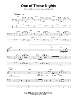 page one of One Of These Nights (Bass Guitar Tab)