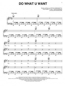 page one of Do What U Want (Piano, Vocal & Guitar Chords (Right-Hand Melody))