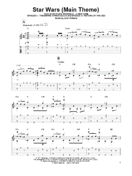 page one of Star Wars (Main Theme) (Solo Guitar)