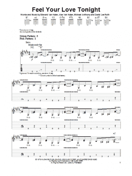 page one of Feel Your Love Tonight (Easy Guitar Tab)