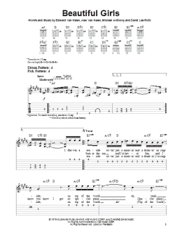 page one of Beautiful Girls (Easy Guitar Tab)