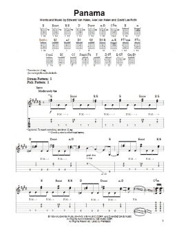 page one of Panama (Easy Guitar Tab)