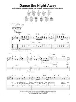 page one of Dance The Night Away (Easy Guitar Tab)