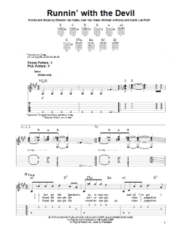 page one of Runnin' With The Devil (Easy Guitar Tab)