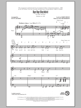 page one of Bye Bye Blackbird (SAB Choir)