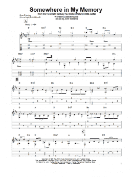 page one of Somewhere In My Memory (arr. Ben Woolman) (Solo Guitar)