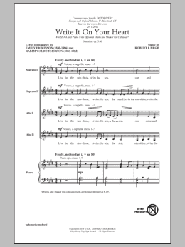 page one of Write It On Your Heart (SSA Choir)