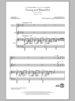 page one of Young And Beautiful (SSA Choir)
