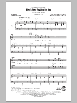page one of I Don't Need Anything But You (3-Part Mixed Choir)