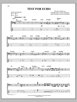 page one of Test For Echo (Bass Guitar Tab)