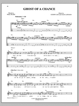 page one of Ghost Of A Chance (Bass Guitar Tab)