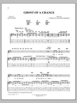 page one of Ghost Of A Chance (Guitar Tab)