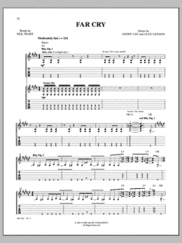 page one of Far Cry (Guitar Tab)