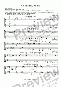 page one of A Christmas Primer  (Duo)