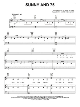 page one of Sunny And 75 (Piano, Vocal & Guitar Chords (Right-Hand Melody))