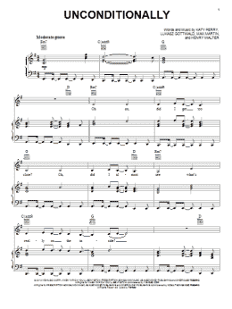 page one of Unconditionally (Piano, Vocal & Guitar Chords (Right-Hand Melody))
