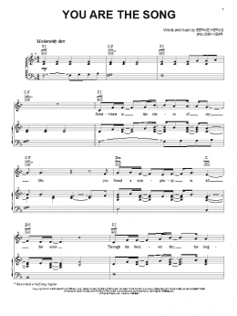 page one of You Are The Song (Piano, Vocal & Guitar Chords (Right-Hand Melody))