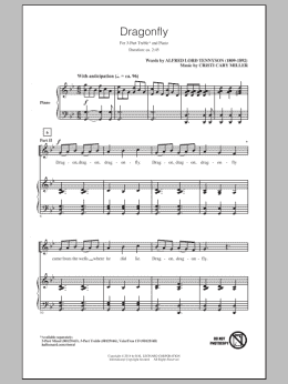 page one of Dragonfly (3-Part Treble Choir)