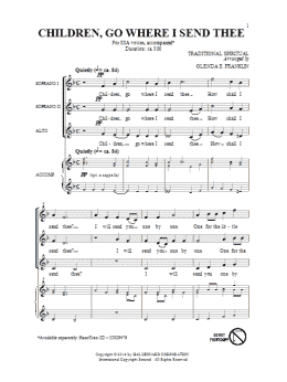 page one of Children Go Where I Send Thee (arr. Glenda E. Franklin) (SSA Choir)