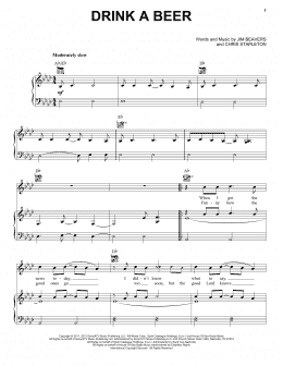 page one of Drink A Beer (Piano, Vocal & Guitar Chords (Right-Hand Melody))