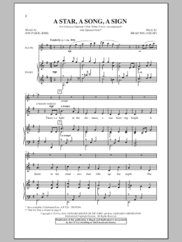 page one of A Star, A Song, A Sign (Unison Choir)