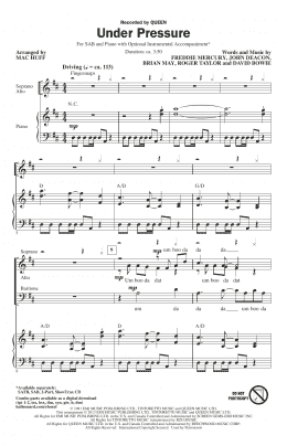 page one of Under Pressure (arr. Mac Huff) (SAB Choir)