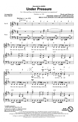 page one of Under Pressure (arr. Mac Huff) (2-Part Choir)