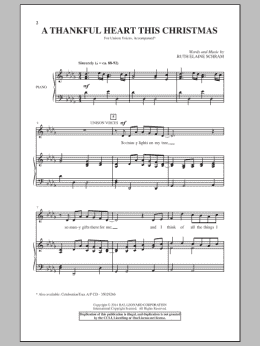 page one of A Thankful Heart This Christmas (Unison Choir)